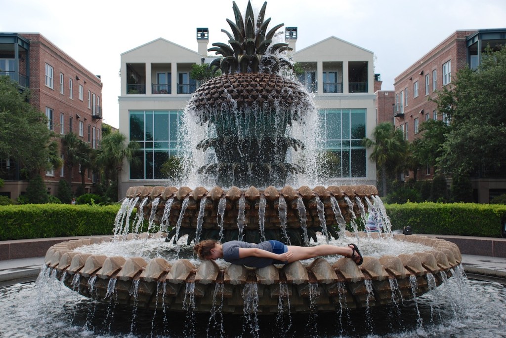 Planking on the pineapple fountain, Charleston